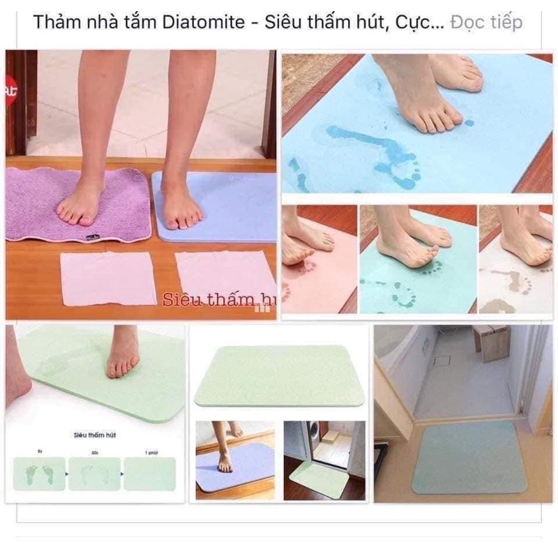 Thảm đá nhà tắm Nhật Bản siêu thấm hút có khả năng hút nước chống trượt khô nhanh tự khử mùi