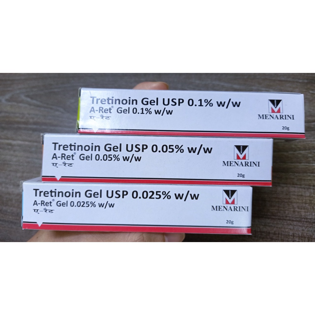 Tretinoin USP Aret 0.025% - 0,05% - 0,1% Gel giảm mụn, trẻ hóa da