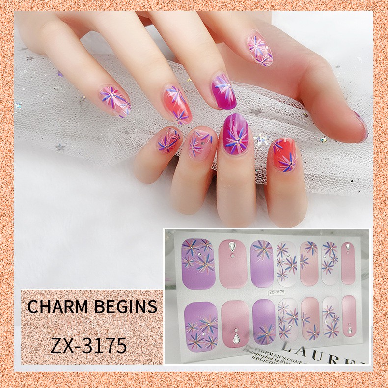 [Video Thực Tế] Dán Móng Tay - Nail Sticker - 14  Miếng Đủ Size - Đa Dạng Phong Cách - Cực Nhiều Mẫu