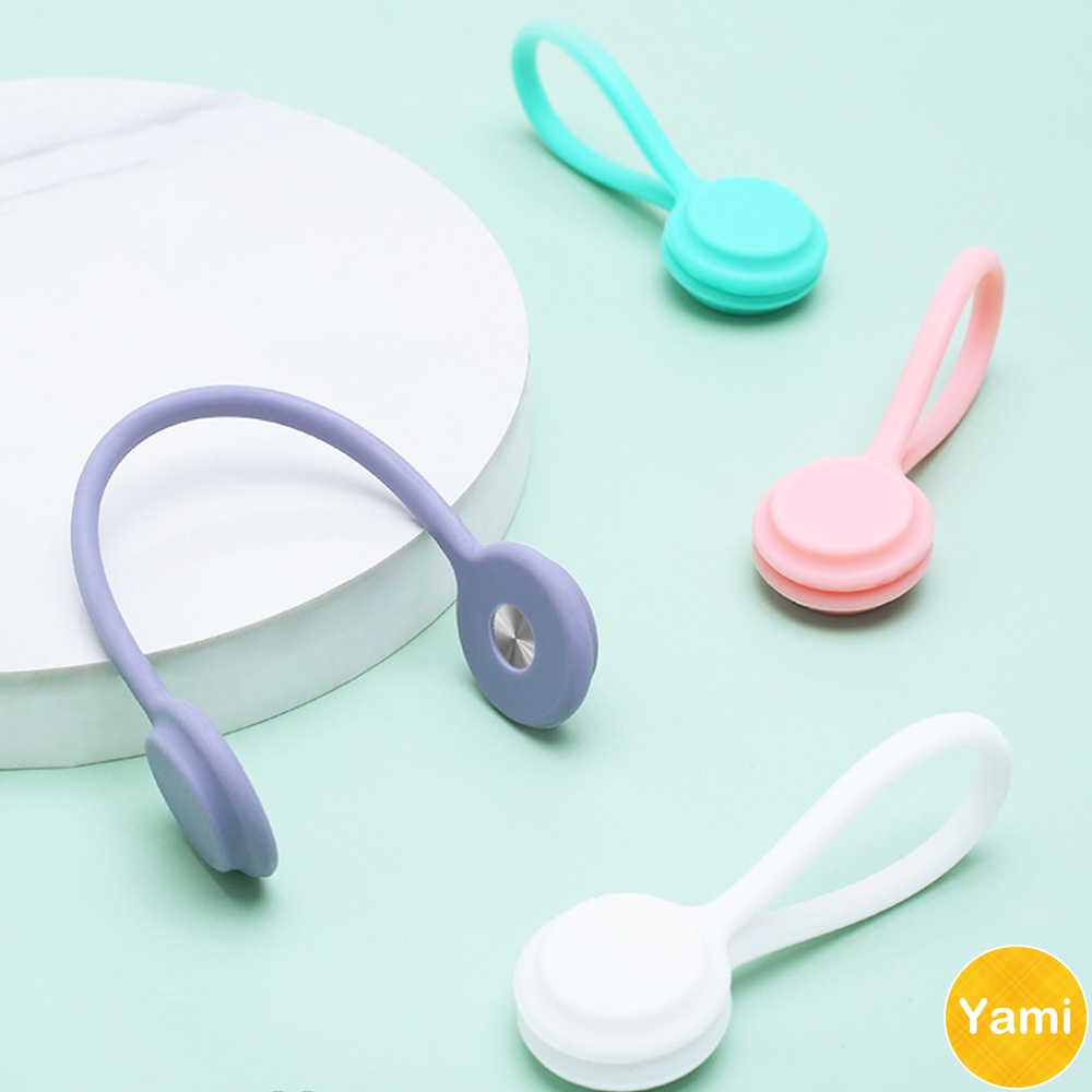 Dây buộc dây cáp sạc/ tai nghe USB bằng silicon có nam châm từ tính