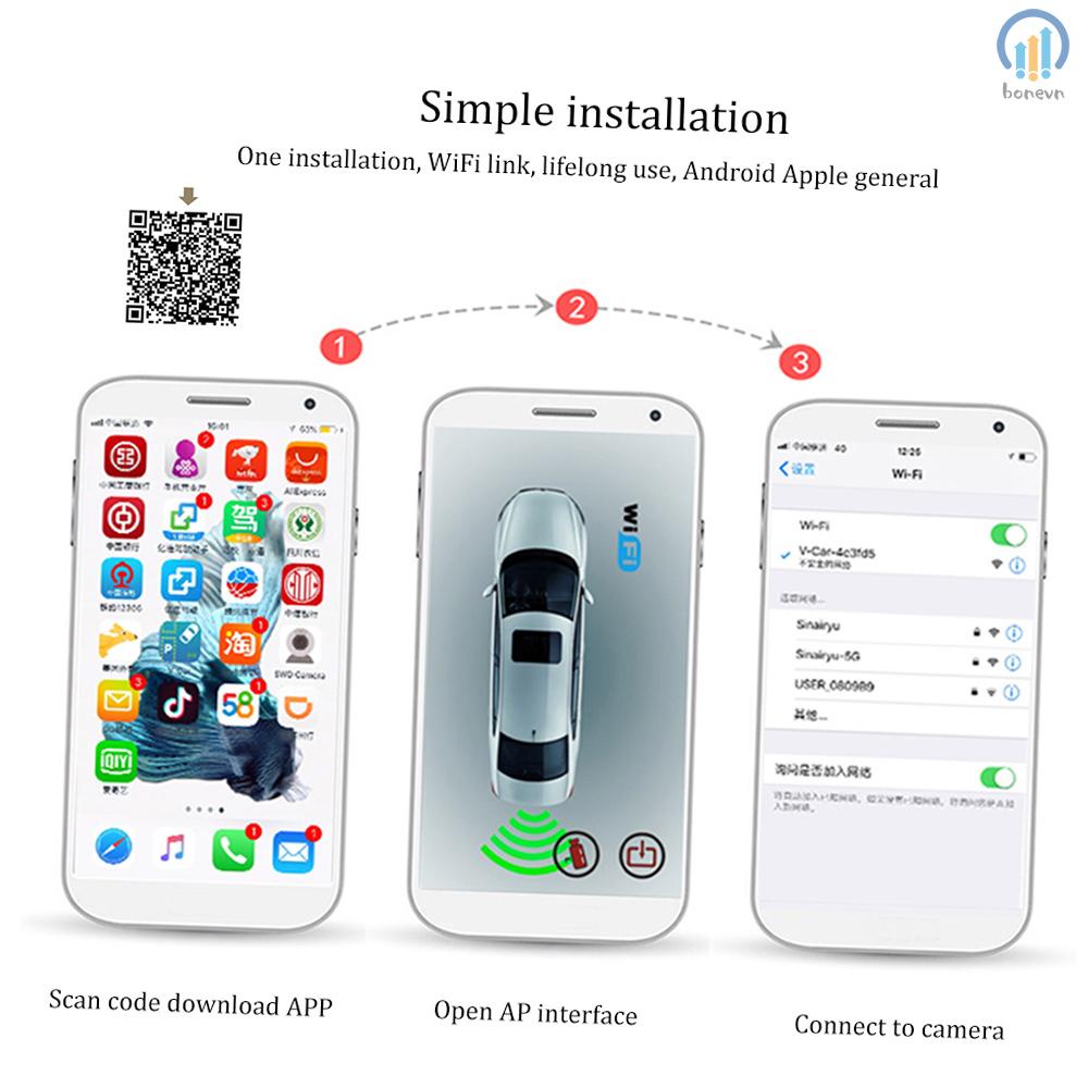 Camera HD WIFI không dây có tầm nhìn ban đêm chống nước IP67 màn hình LCD cho xe hơi | BigBuy360 - bigbuy360.vn