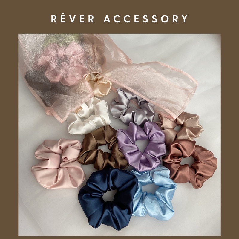 Chun buộc tóc scrunchy lụa (ảnh thật shop chụp)