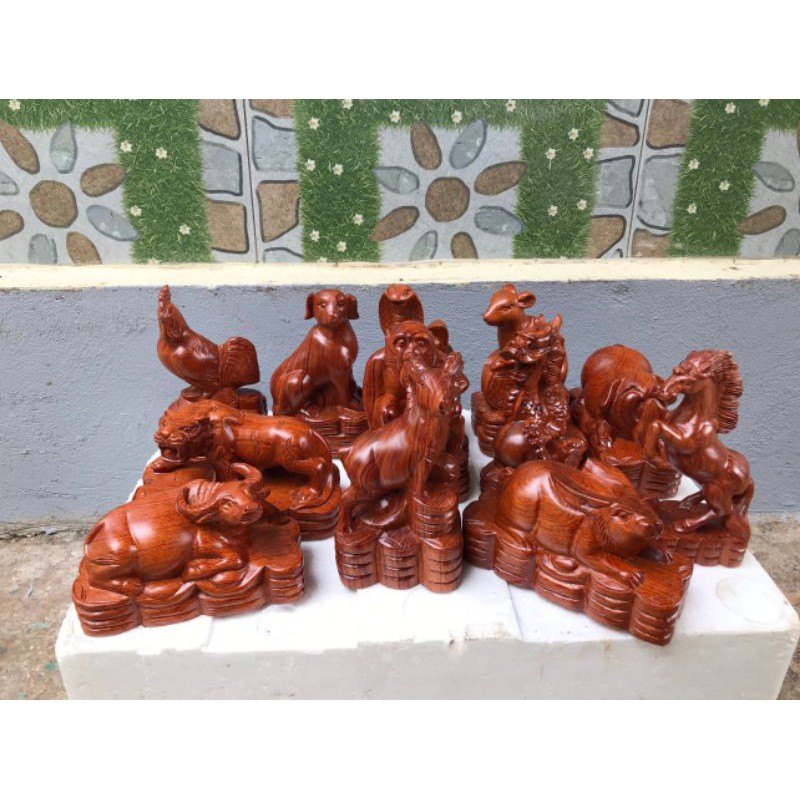 12 con giáp gỗ hương