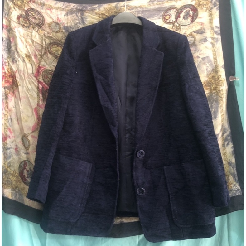❣️Áo Blazer Dạ Nhung Xanh Đen Nữ