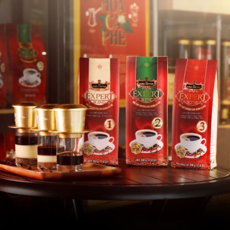 [Combo 2 bịch -1kg] Cà Phê King Blend Pha Phin Số 1-2-3- Inpie, Cafe Rang Xay Hương Thơm Lâu và Vị Đậm Đà, Đồ Uông