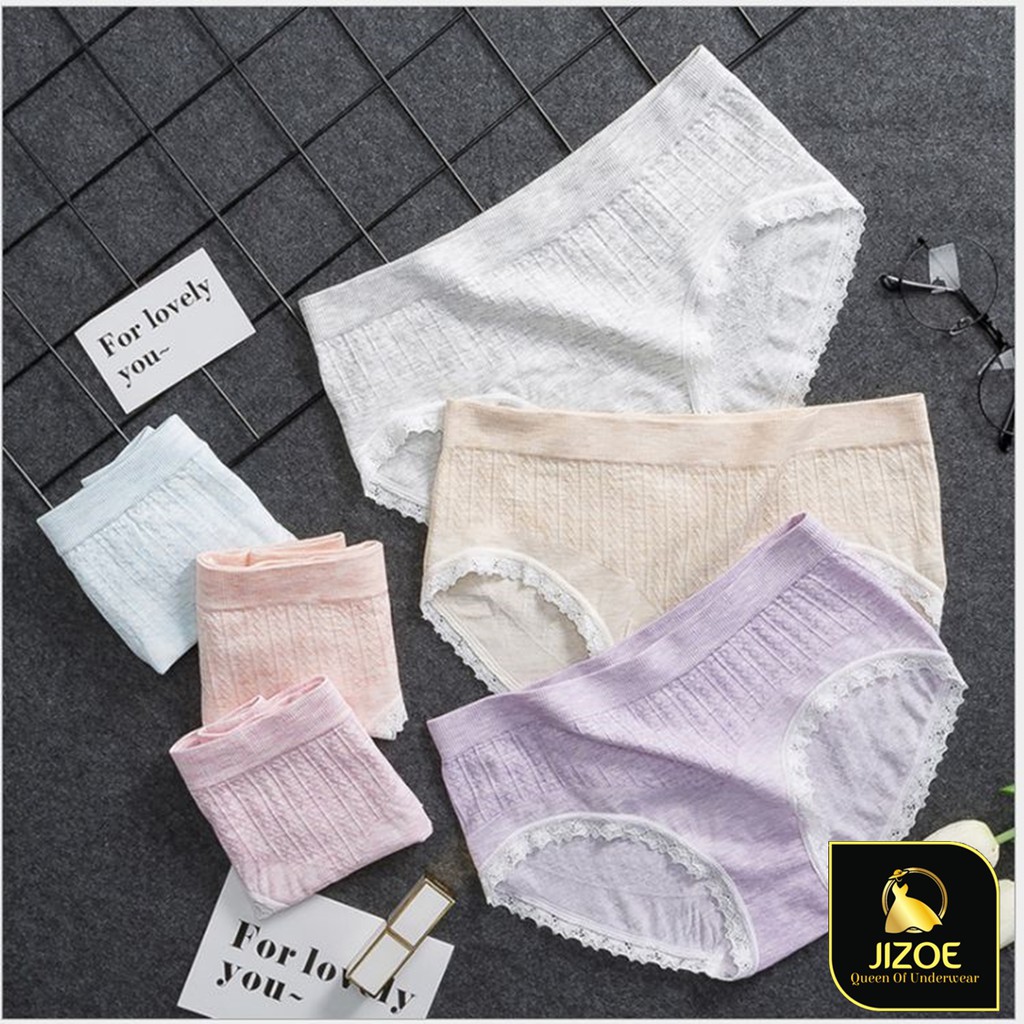 Quần lót nữ mặc váy dễ thương Cotton viền ren thông hơi giá rẻ JIZOE QLT03 | BigBuy360 - bigbuy360.vn