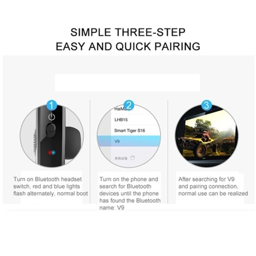 Tai Nghe Bluetooth V9 Móc Tai Tích Hợp Micro Chất Lượng Cao | BigBuy360 - bigbuy360.vn