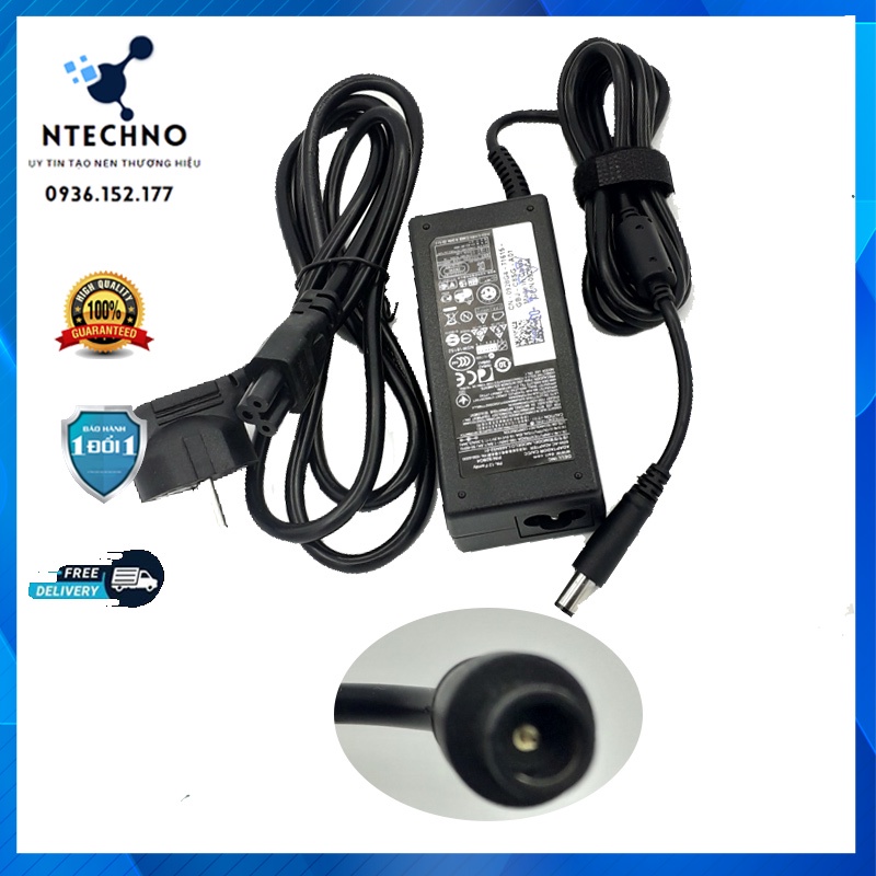 Sạc Zin Laptop Dell 19.5V - 3.34A 65W Chân to 7.4*5.0mm  dùng cho máy tính Dell 4110 4010 2421 2420 7480 3450 4050 3521