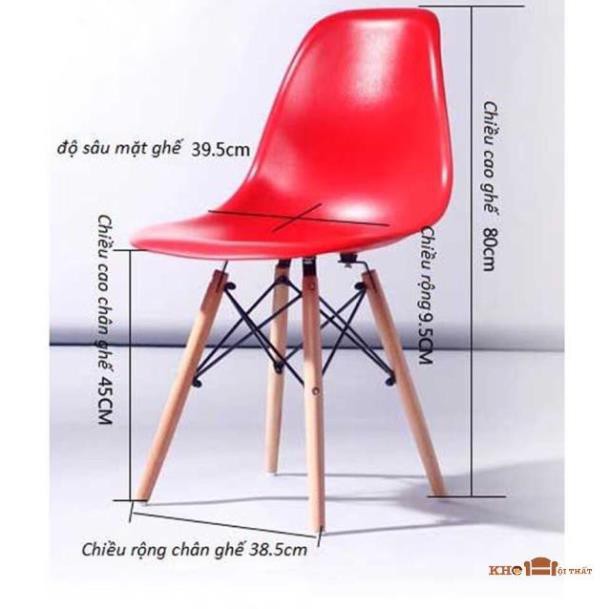 Ghế nhựa chân gỗ nhập khẩu EAMES Đủ Màu | BigBuy360 - bigbuy360.vn