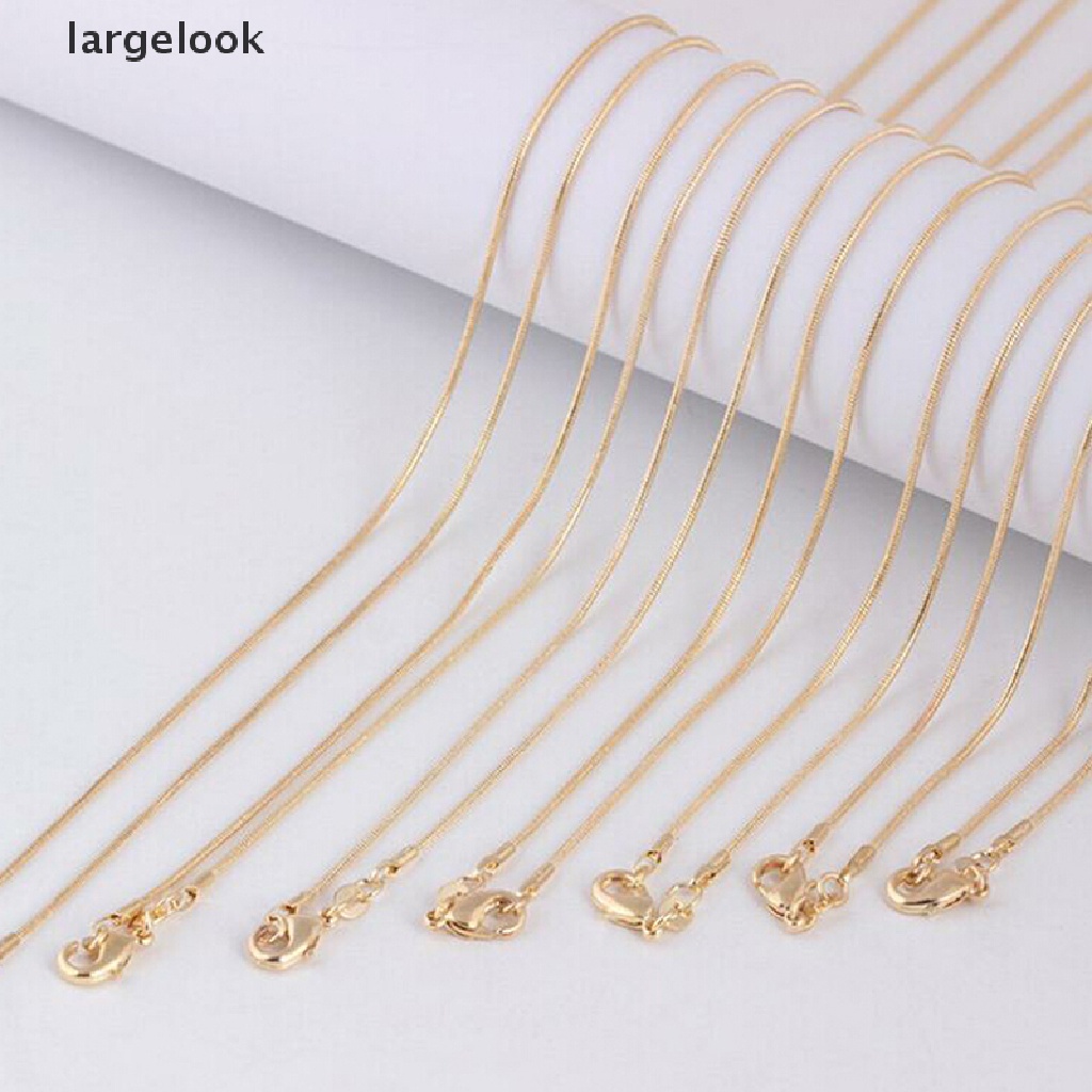 Vòng cổ Dạng Chuỗi Rắn 1MM DIY 16-30in Màu Vàng Kim Dành Cho Nữ ♨Nóng Bỏng