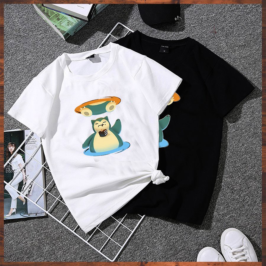 Áo thun unisex tay lỡ form rộng họa tiết hoạt hình dễ thương vải dày mịn 2020TN1062