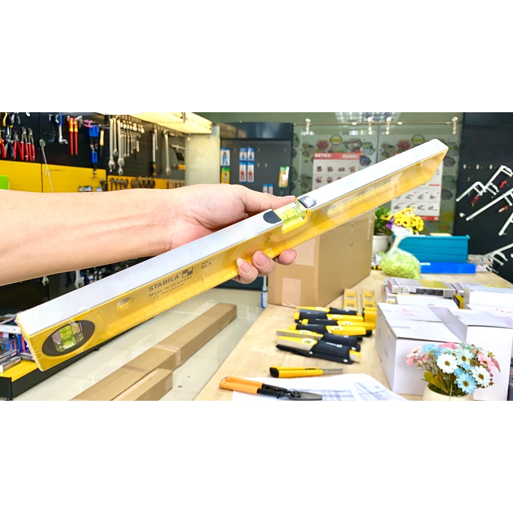 Thước nivo 50cm, khung nhôm đúc đặc, 2 bọt thủy, Stabila 02594. Sản xuất tại Đức