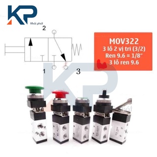 Công tắc khí hơi mov322 pvn ren 13mm- công tắc khí nén mov322 -van 3/2. ren 13mm