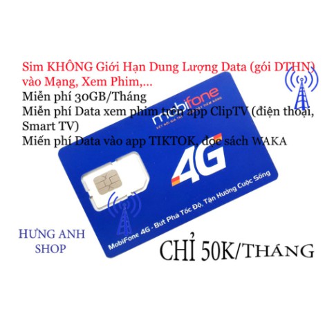 [IPHN2 - DTHN] Sim 4G Mobifone IPHN2 - DTHN MAX DATA, KHÔNG GIỚI HẠN DUNG LƯỢNG DATA