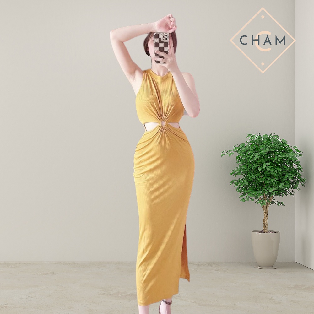 Váy body nữ cotton cao cấp Cham đầm ôm bó sát công sở, đi chơi xinh xắn | BigBuy360 - bigbuy360.vn