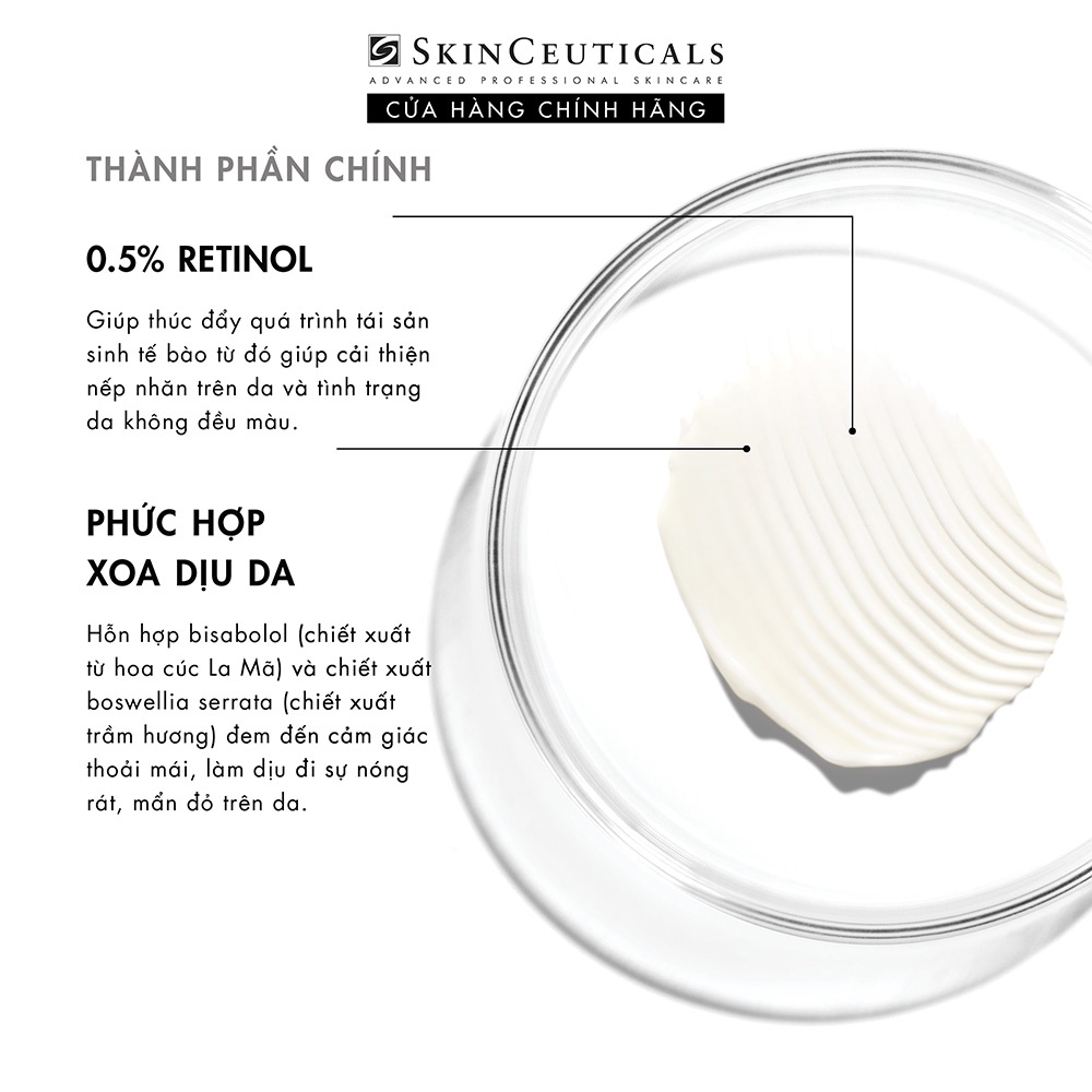 ​Skinceuticals Retinol 0.5 cải thiện các khuyết điểm sau mụn và các dấu hiệu lão hóa 30ml