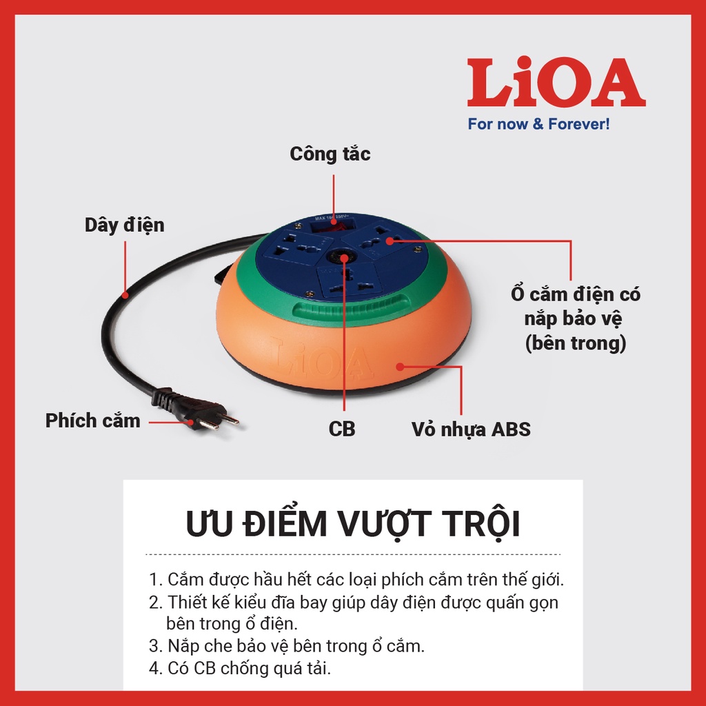 Ổ CẮM KÉO DÀI QUAY TAY...KIỂU ĐĨA BAY CUỘN DÂY KÍN CÔNG TẮC - BẢO VỆ BẰNG CB