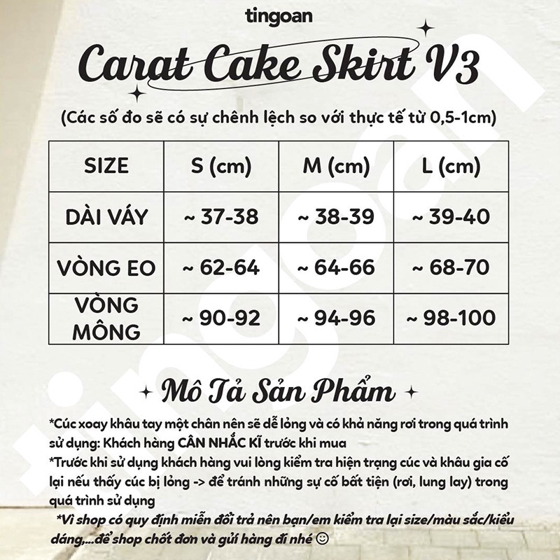 TINGOAN® - Chân váy tweed trắng 2 cúc CARAT CAKE SKIRT/WH V3 phiên bản mới nhất tháng 7 năm 2023