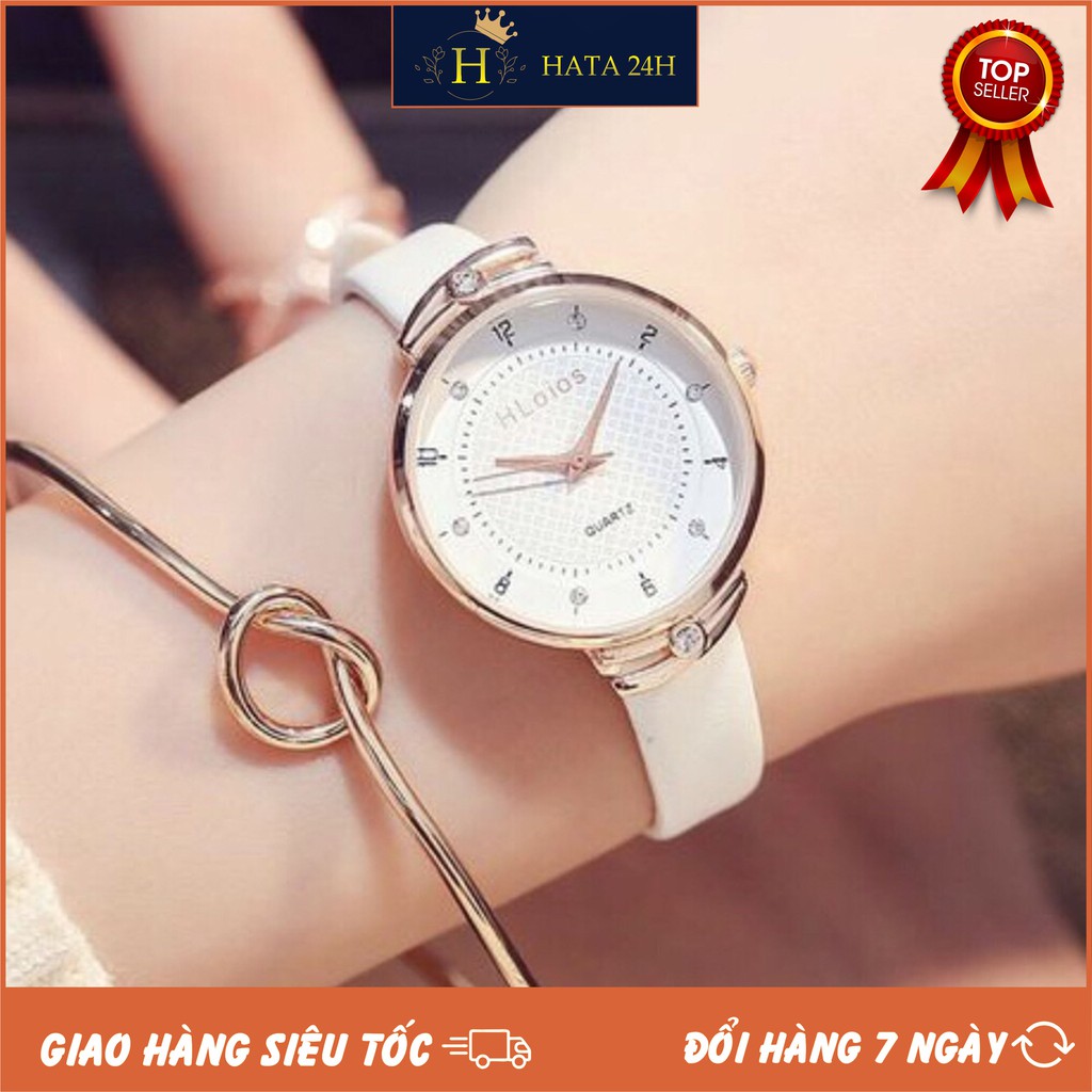 [CỰC HOT] ĐỒNG HỒ NỮ DÂY DA CAO CẤP CHỐNG NƯỚC HLOIOS HN1 ĐÍNH NGỌC VIỀN SIÊU ĐẸP MỚI VỀ