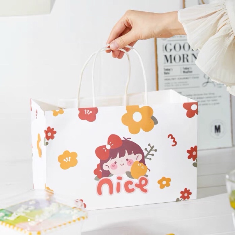 Hộp Giấy Đựng Bánh Kẹo Làm Quà Tặng Hình Chữ Nhật Hoạ Tiết Dễ Thương - KAT Official Store