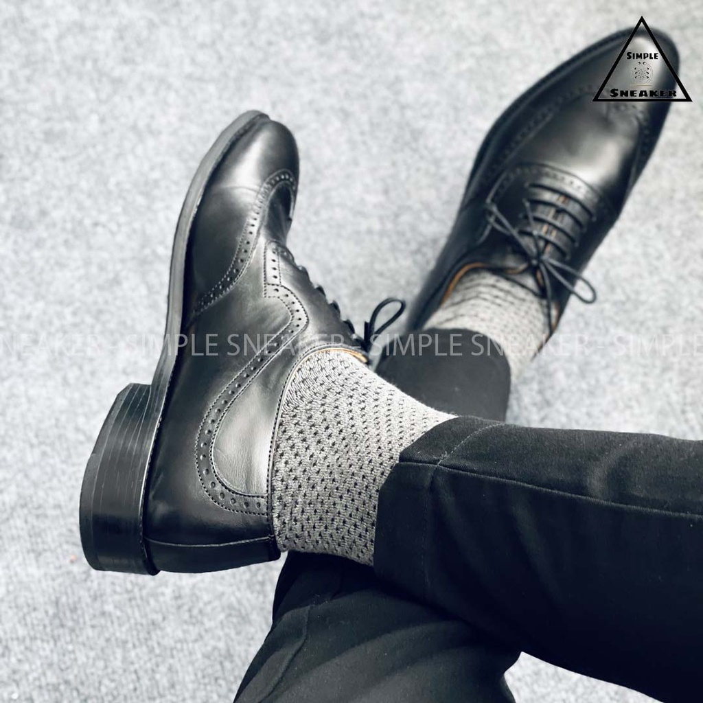 Set 5 Đôi Tất Cổ Cao Mang Giày Tây 🔥FREESHIP️️🔥Vớ Công Sở Họa Tiết Sọc Ca Rô Cực Đẹp - Nhẹ Êm Và Siêu Khô Thoáng