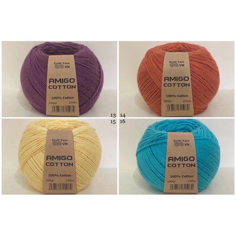 Sợi Amigo Cotton Craftyarn VN (cuộn 100gr)