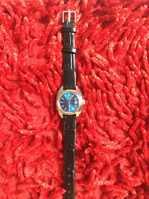 Đồng hồ nữ Citizen cơ cót  xanh dương hàng si