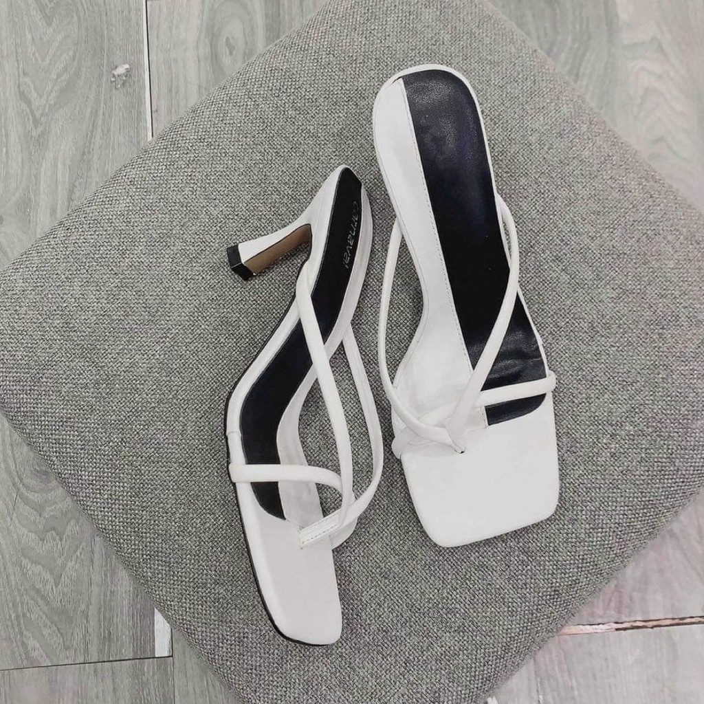Guốc cao gót nhọn phối màu sang chảnh cao 7p - z2