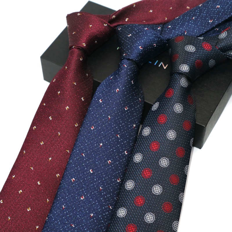 Cà Vạt 7CM Họa Tiết Sọc Chấm Bi Phong Cách Vintage Sang Trọng Cho Nam