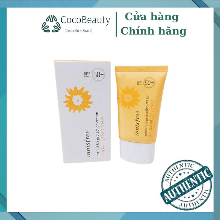 [CHỐNG NẮNG] KEM CHỐNG NẮNG DA DẦU INNISFREE LONG LASTING SPF 50+ 50ML (MÀU VÀNG)