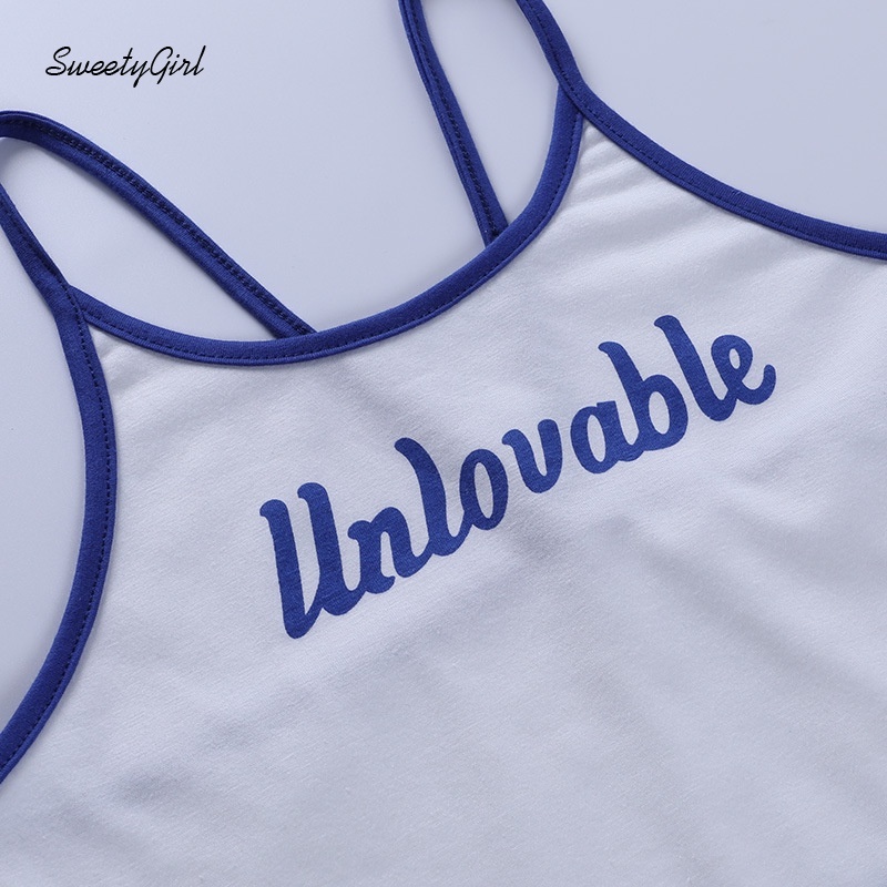 Áo lửng không tay tập thể thao in chữ phối màu tương phản sạnh điệu cho nữ