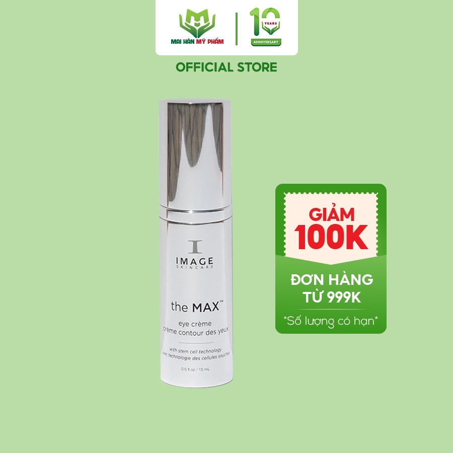 Kem Chống Nhăn, Giảm Bọng Mắt Image Skincare The Max Stem Cell Eye Crème 15ml