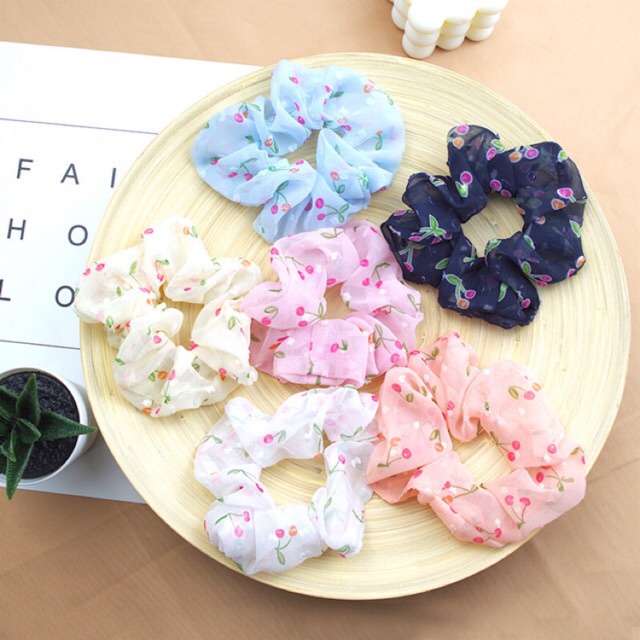 Dây Buộc Tóc Họa Tiết Hoa Thời Trang Cho Nữ