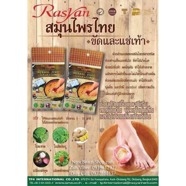 Thảo dược Rasyan Thai Herbal Foot ngâm chân thải độc tố cơ thể