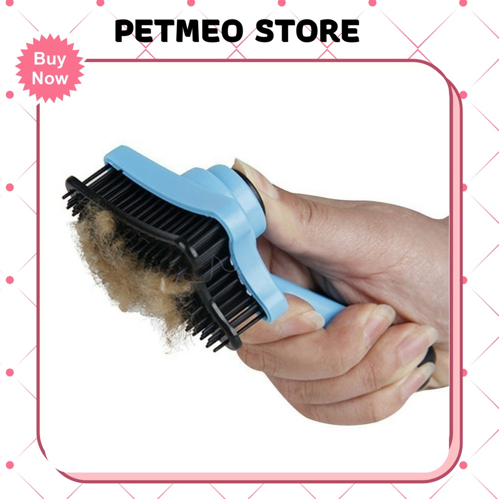 Lược chải lông mèo, gỡ rối lông có nút bấm - PETMEO