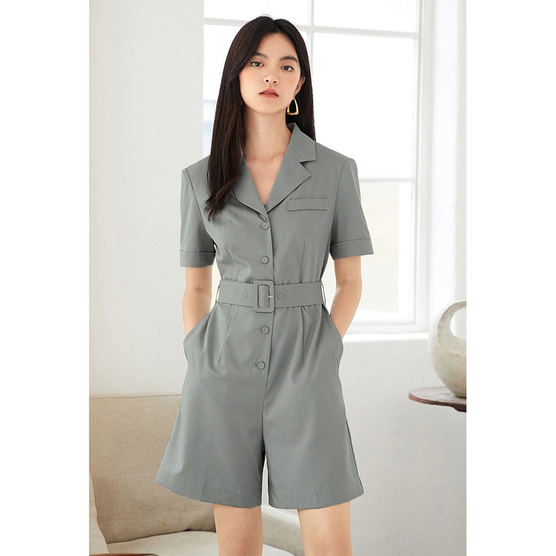 Jumpsuit Tay Ngắn Thiết Kế Mỏng Năng Động Thời Trang