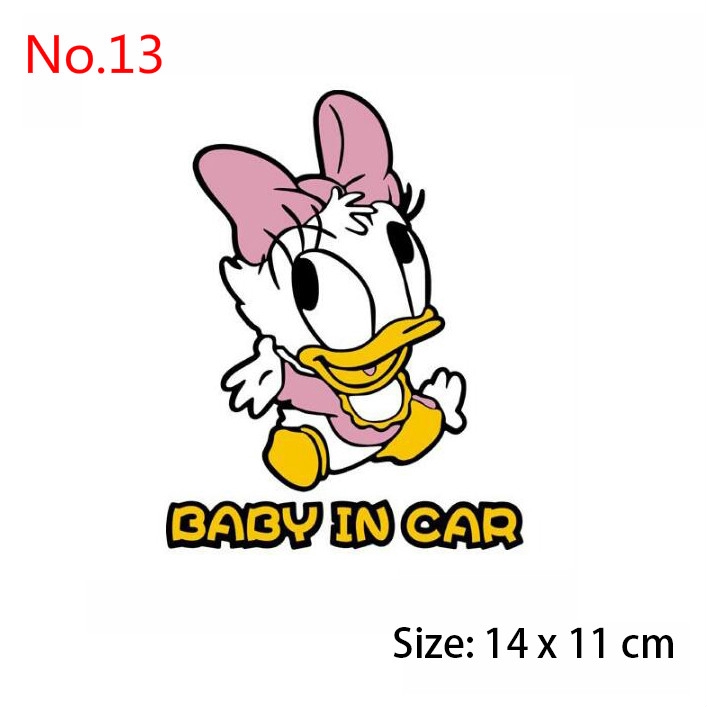 Miếng Dán Họa Tiết Hoạt Hình Baby in Car Độc Đáo Trang Trí Thân Xe Hơi