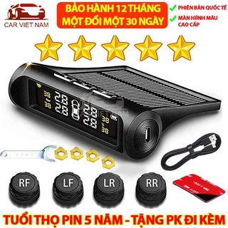 Cảm biến áp suất lốp ô tô xe hơi gắn ngoài cao cấp , Pin sạc năng lượng mặt trời, màn hình LCD, tuổi thọ pin 5 năm