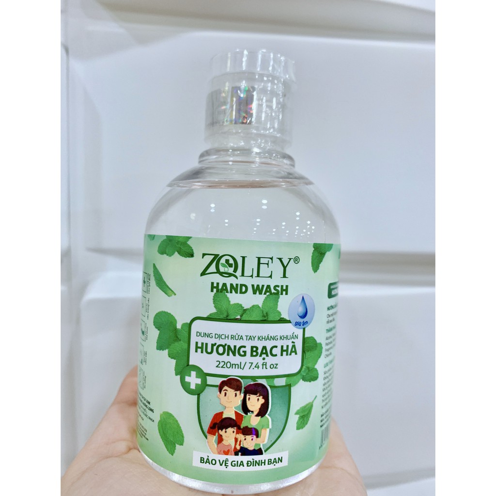 [Mã COS2405 giảm 8% đơn 300K] Nước rửa tay khô Zoley 220ml - Hương Bạc Hà