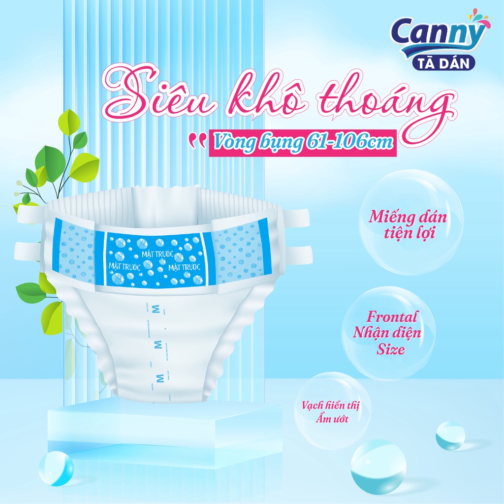 Bộ 6 gói Tã dán người lớn siêu thấm CANNY size M 10 miếng/gói