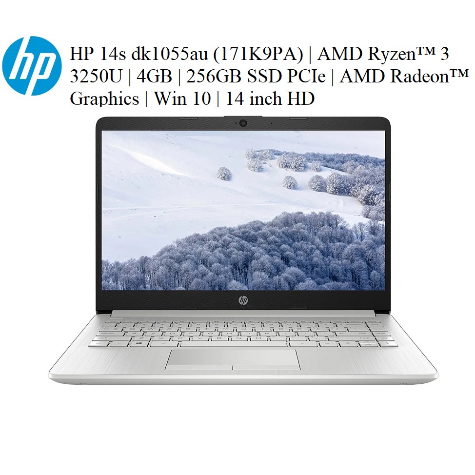 LapTop HP 14s dk1055au 171K9PA | AMD Ryzen 3 3250U | 4GB | 256GB SSD PCIe | VGA AMD Radeon | Win 10 | 14 inch HD