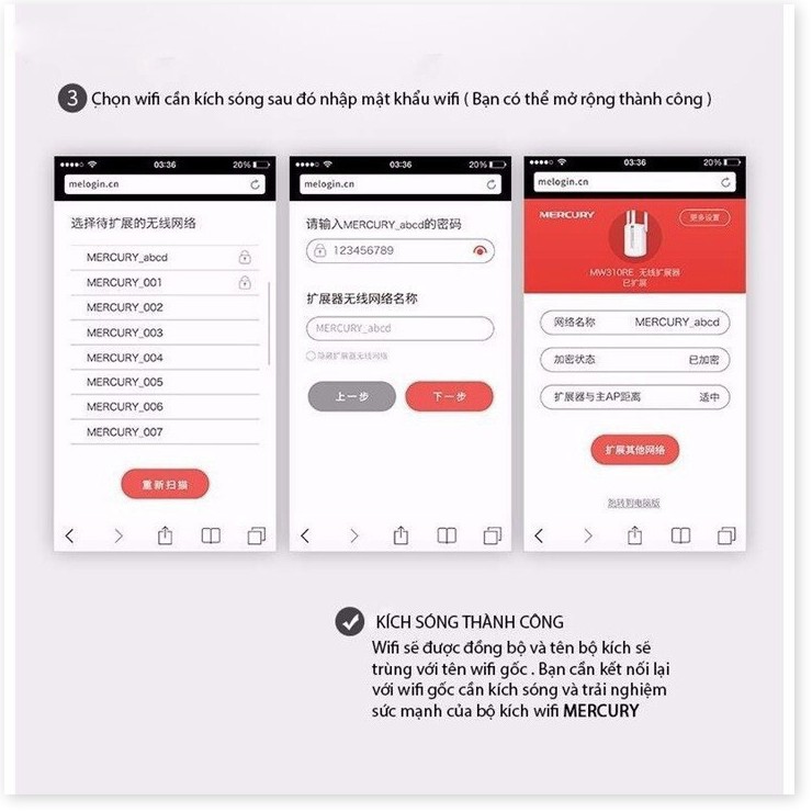 Kích Sóng Tăng Phạm Vi Sử Dụng Wifi 3 Anten Mercury 300Mps Model MW310RE