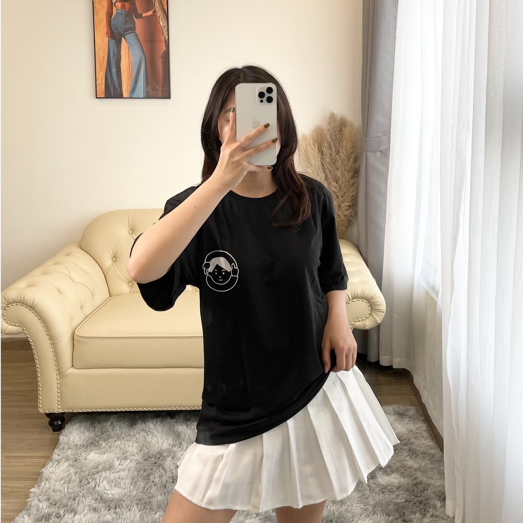 Áo thun nữ / Áo phông nữ tay lỡ form rộng freesize chất cotton vải thoáng mát