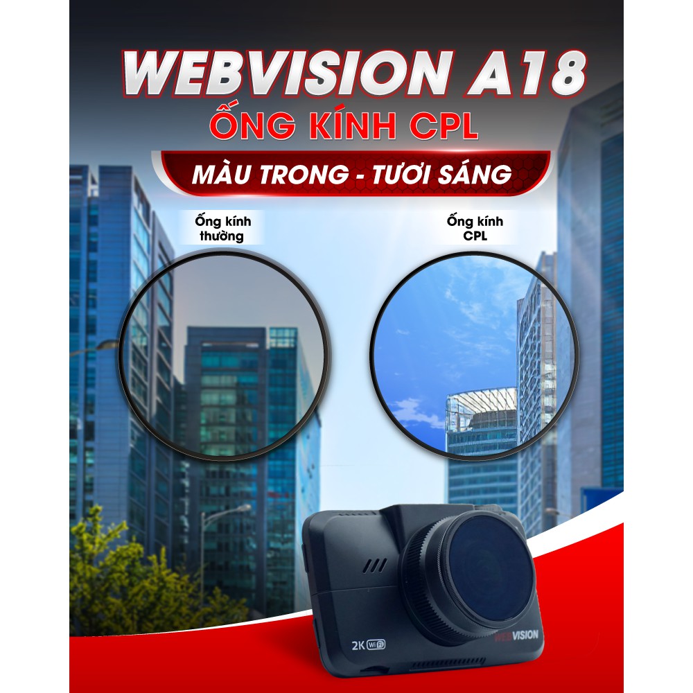 CAMERA HÀNH TRÌNH WEBVISION A18 (Tặng Kèm Thẻ 128Gb)