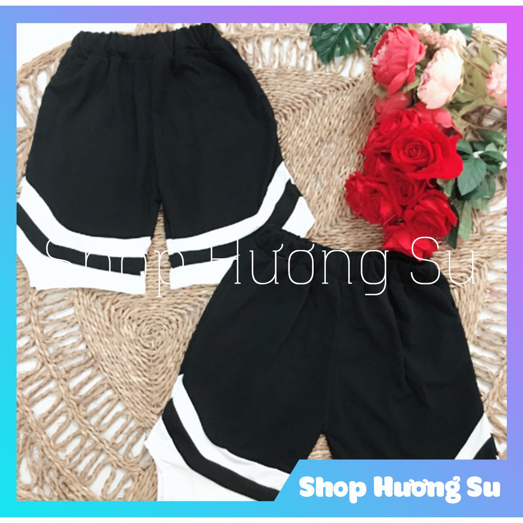 UNISEX QUẦN SHORT NAM NỮ VIỀN V LINE CÁ TÍNH-HươngSu (53-Qan-Dui-V)