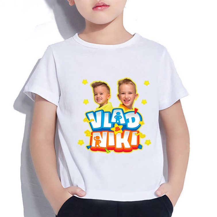 NEW 💥 Áo Thun Tay Ngắn In Họa Tiết Vlad Niki Thời Trang Mùa Hè Dành Cho Bé Trai 2022