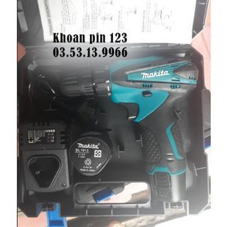 Khoan Pin cầm tay Makita 12V máy khỏe, chạy êm sạc đế (hộp xanh)
