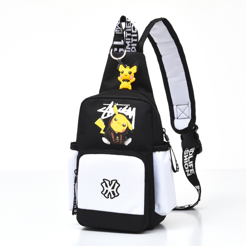 Túi Đeo Chéo Ngực Vải canvas In Hình Pikachu one 2022 Phong Cách Thể Thao Trẻ Trung Dành Cho Nam Nữ