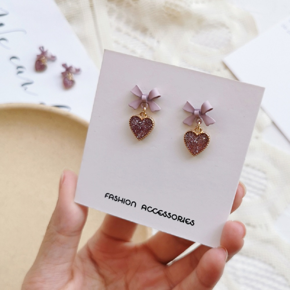 Hoa Tai Dáng Dài Hình Nơ Đính Đá S925 Cho Nữ