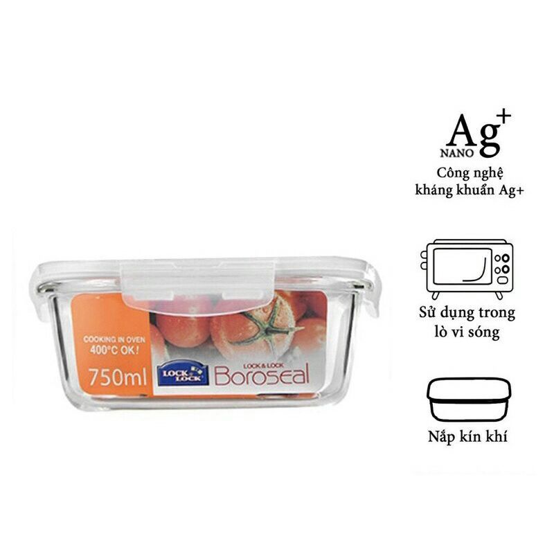 Hộp thủy tinh Lock&Lock chịu nhiệt hình vuông 750ml - LLG224